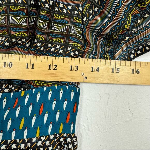 What Comes Around Goes Around Anthro Mixed Print Tiered Mini Dress Womens 4 - Picture 8 of 10